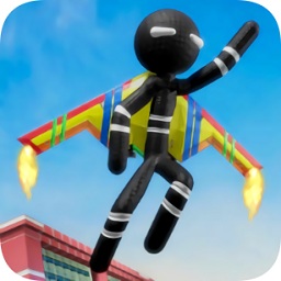 喷气飞行火柴人