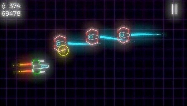 Neon Light Space Ship
