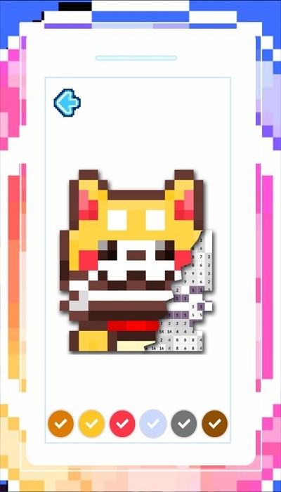 像素艺术柴犬填色小游戏(pixel art shiba inu)