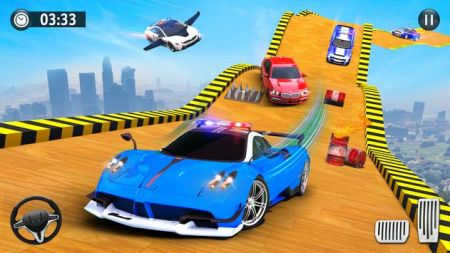 Flying Police Car Stunt Game