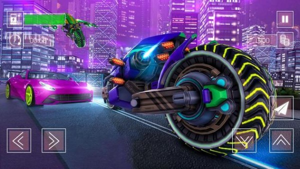 Flying Bike Future City Mayhem