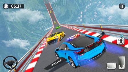 Flying Police Car Stunt Game