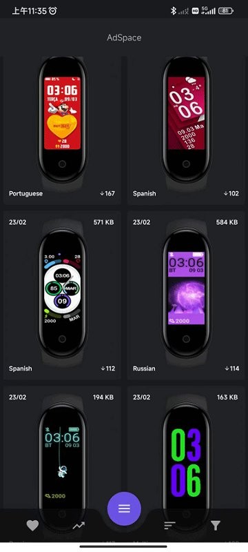 小米手环5表盘资源(miband5的watchfaces)免费版