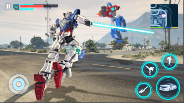 飞行警察机器人变形金刚模拟器(Flying Police Robot Game)