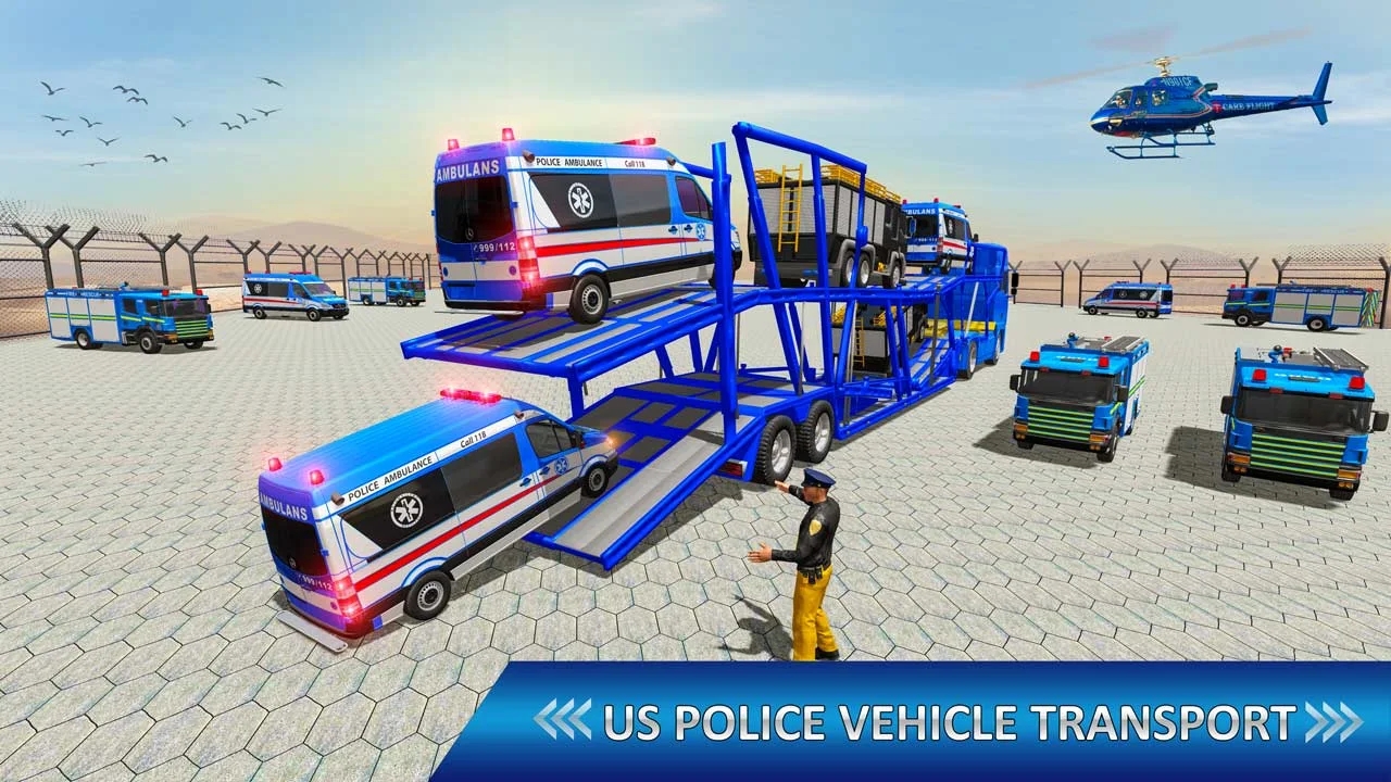 警察消防车运输Police FireTruck Transport
