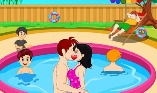 Casual Swimming Pool Kissing(接吻游泳池)