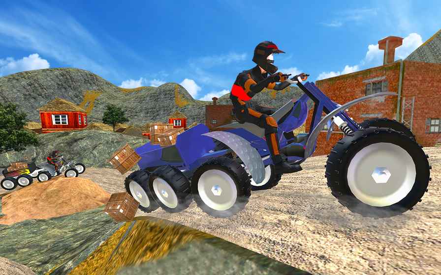 Quad ATV Rider: Extreme Off-Road Cargo Transport