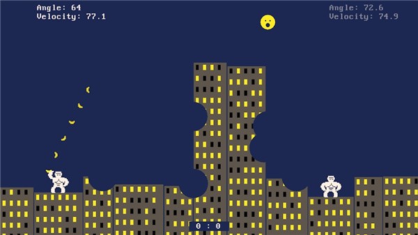 Retro Gorilla Artillery Game