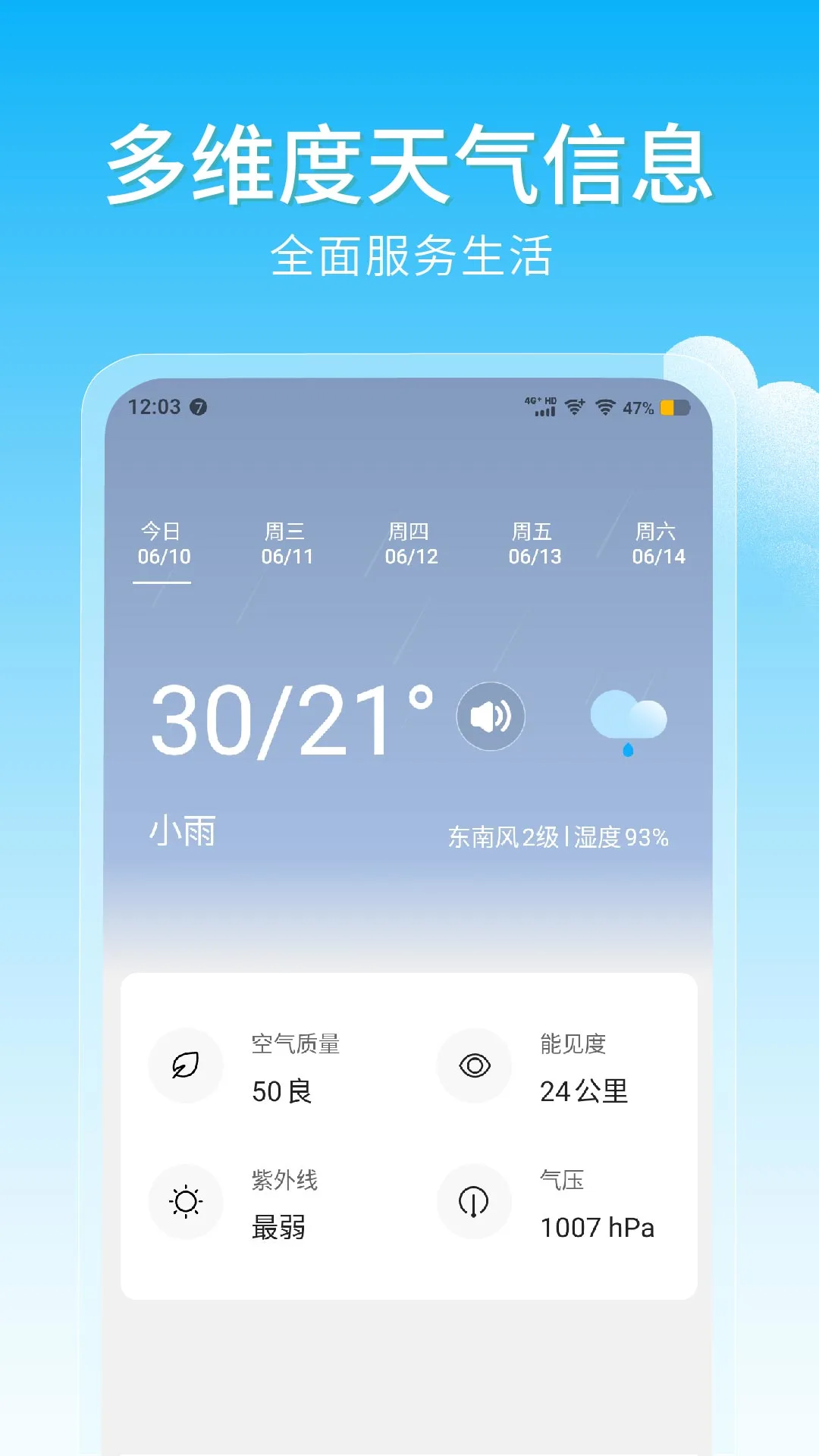 准时降雨天气预报