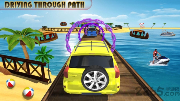 汽车漂浮赛游戏(Water Surfer Prado Jeep Games)