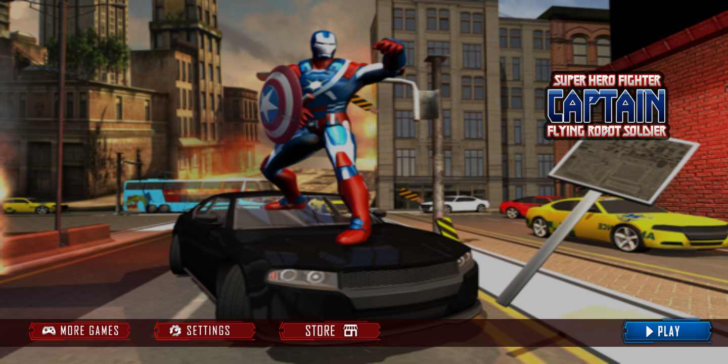 Super Captain Flying Robot City Rescue Mission(美国队长城市救援无限金币版) 1.1.4最新版