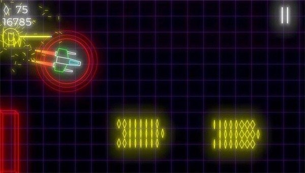 Neon Light Space Ship