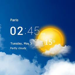 Transparent clock & weather (ad-free)
