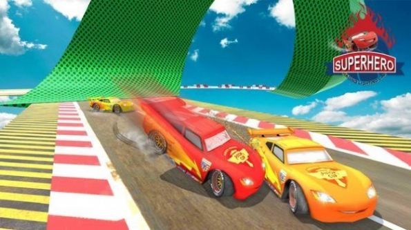 Splashy Superhero Vertigo racing : Lightning Car