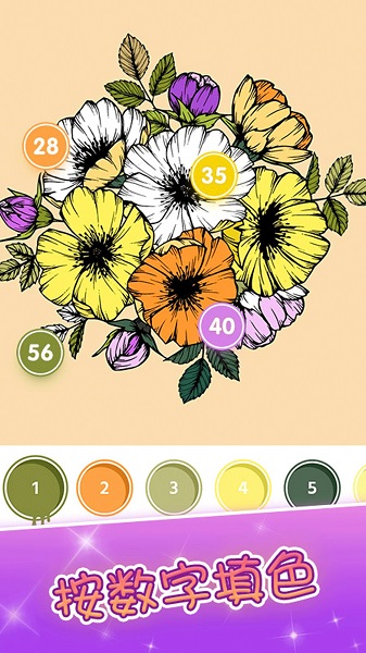 花花数字填色