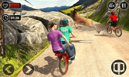Kids Bicycle Taxi Sim 2018: Offroad BMX Racing